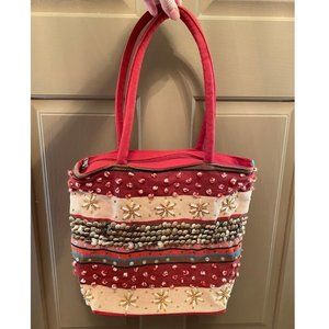 Zippered Bag with seashells and beading